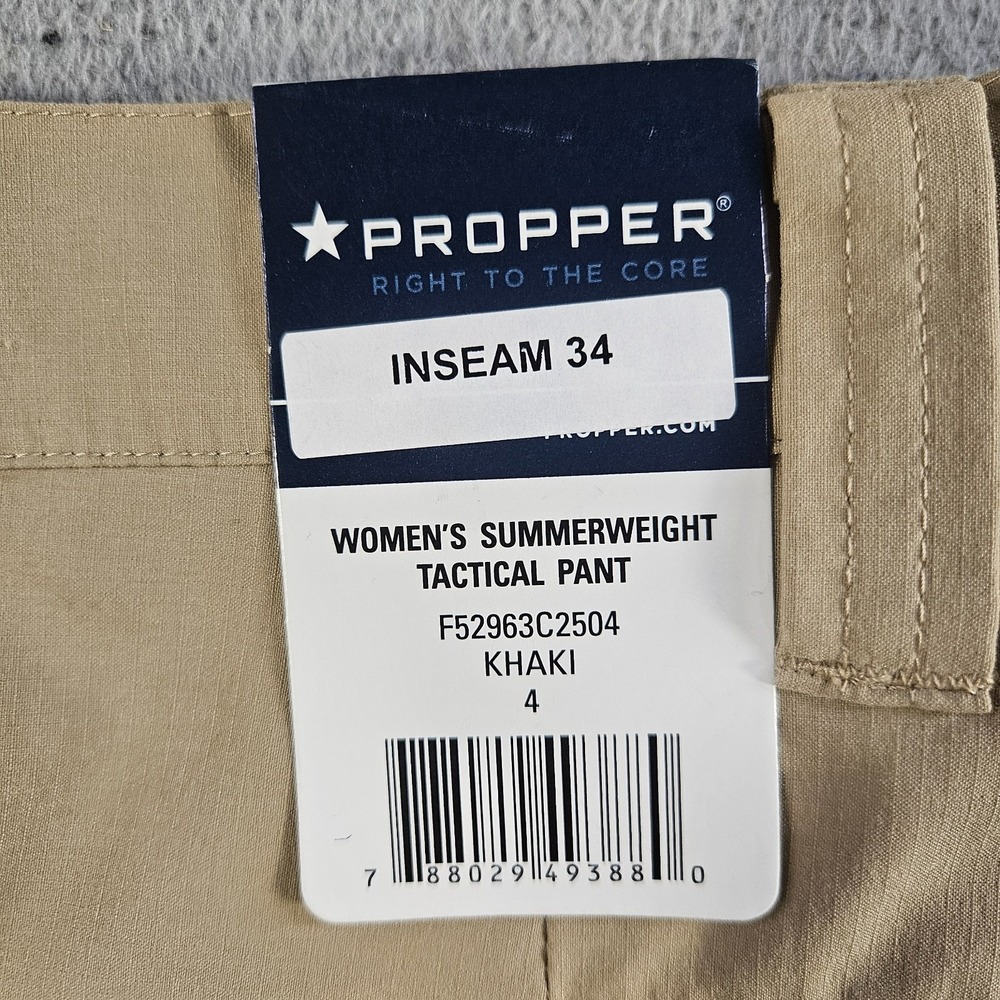 NEW Propper Lightweight Tactical Pants Women Khaki Size 4 Inseam 34